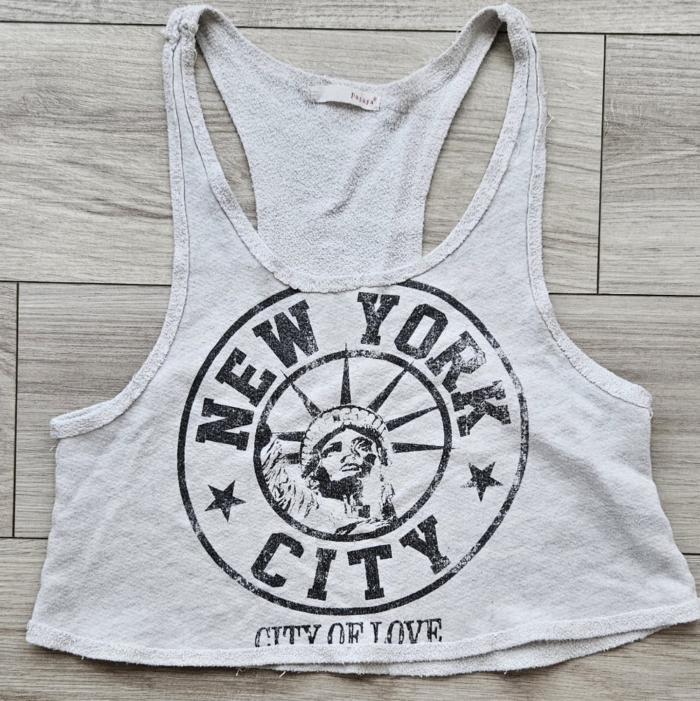 Girls Papaya New York City Graphic Muscle Tank Top Terry Small City Of Love